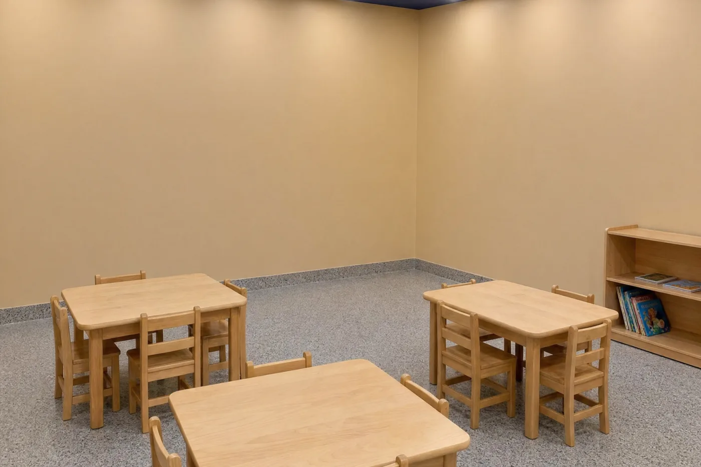 Classroom at 16 McGuinness Blvd South with the painted globe on the ceiling.